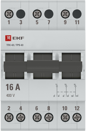 Трехпозиционный переключатель ТПС-63 3P 16А EKF PROxima