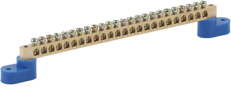 Аксессуары для клемм  ЭРА NO-222-75  Шина N "ноль" на двух угловых изол ШНИ-8х12-24-У2-Синий