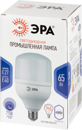 Лампы СВЕТОДИОДНЫЕ POWER LED POWER T160-65W-6500-E27/E40  ЭРА (диод, колокол, 65Вт, хол, E27/E40)