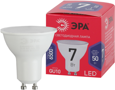 LED MR16-7W-865-GU10 R ЭРА (диод, софит, 7Вт, хол, GU10) (10/100/4800)
