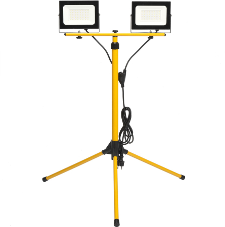 Прожектор LED СДО 06-2x50Ш штатив 6500К IP65 черный IEK