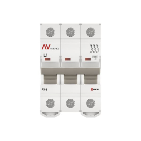 Выключатель автоматический AV-6 3P 1A (L) 6kA EKF AVERES