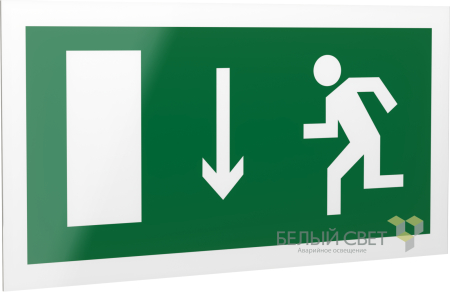 Двухсторонний рассеиватель BS-DR-4,E10 "Указатель двери эв, выхода (лев,)"