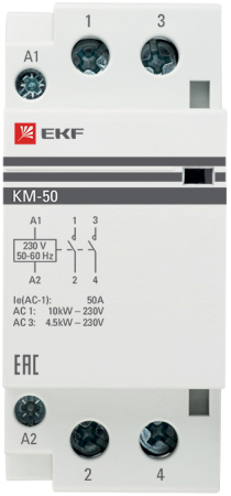 Контактор модульный КМ 50А 2NО (2 мод.) EKF PROxima