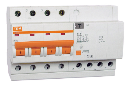 Диф.автомат АД14 4Р 16А  30мА TDM