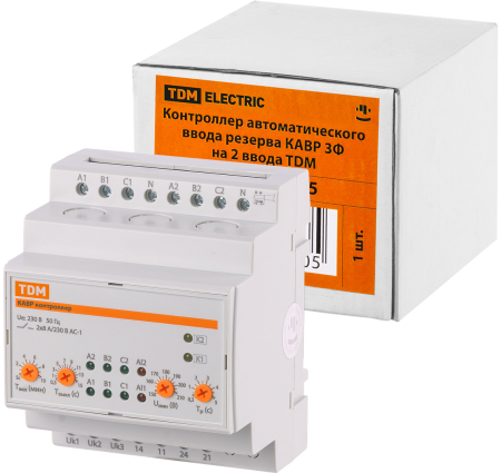 Контроллер автоматического ввода резерва КАВР 3Ф 230В АС на 2 ввода TDM