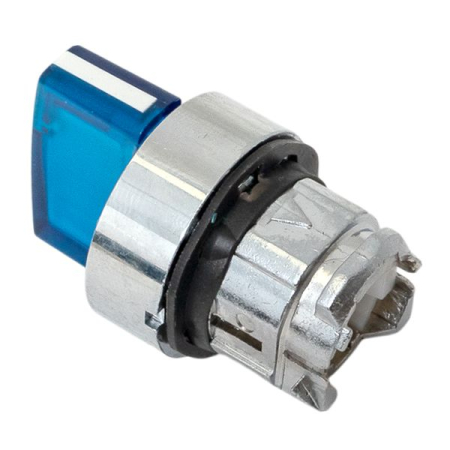 Исполнительный механизм переключателя ХB4 синий на 3 положения возвратный без фиксации, с подсветкой с короткой ручкой IP65 EKF