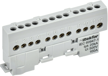 TEKFOR Шина L "фаза" изол. на унив. держ. 6х9-12-Ср IEK