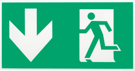 INFO-SSA-118  Самоклеящаяся этикетка ЭРА INFO-SSA-118 пленка бэклит Человек-стрелка-вниз зеленая для SSA-103