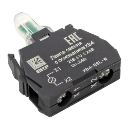 Лампа сменная c основанием XB4 белая 24В EKF PROxima