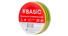 Изолента класс В (0,13х15мм) (20м.) желто-зеленая EKF Basic
