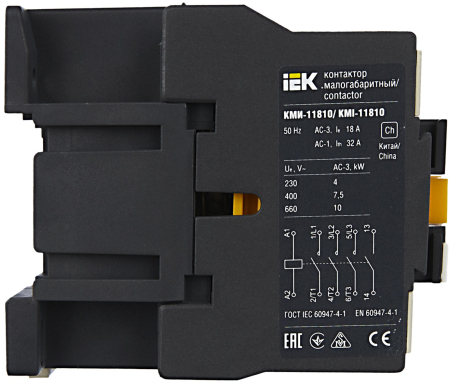 Контактор КМИ-11810 18А 230В/АС3 1НО IEK