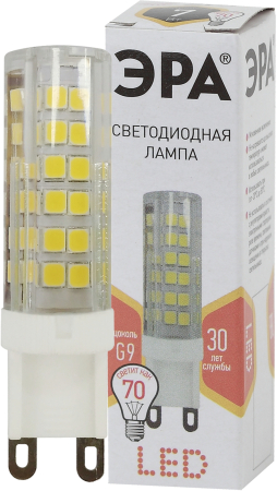 Лампы СВЕТОДИОДНЫЕ СТАНДАРТ LED JCD-7W-CER-827-G9  ЭРА (диод, капсула, 7Вт, тепл, G9)