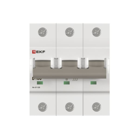 Автоматический выключатель 3P 100А (D) 15кА ВА 47-125 EKF PROxima