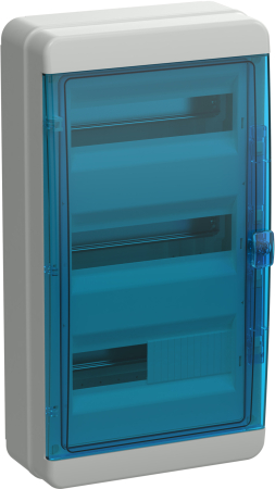TEKFOR Корпус пласт. КМПн-36 IP65 син. прозр. дверь IEK