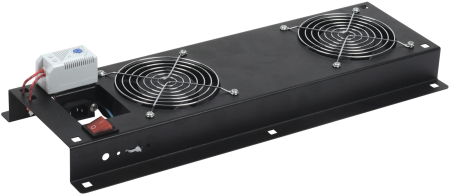 ITK Вентиляторная панель с выключателем и термостатом 2 модуля черная