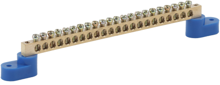 Аксессуары для клемм  ЭРА NO-222-74  Шина N "ноль" на двух угловых изол ШНИ-8х12-22-У2-Синий