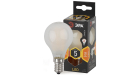 Лампа светодиодная Эра F-LED P45-5W-827-E14 frost (филамент, шар мат., 5Вт, тепл, E14)