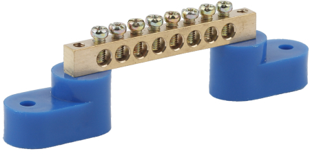 Аксессуары для клемм  ЭРА NO-222-56  Шина N "ноль" на двух угловых изол ШНИ-6х9-8-У2-синий (10/400/6