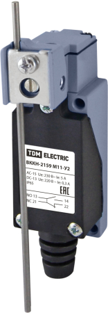 Концевой выключатель ВККН-2159 М11-У2 регулируемый стержень мет. 5А 1з+1р метал. корпус IP65 TDM