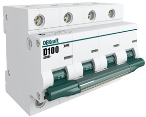 Авт. выкл. 4Р 100А х-ка С ВА-201 10кА DEKraft