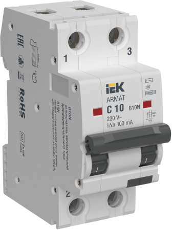 ARMAT АВДТ B10N 2P C10 100мА тип AC IEK