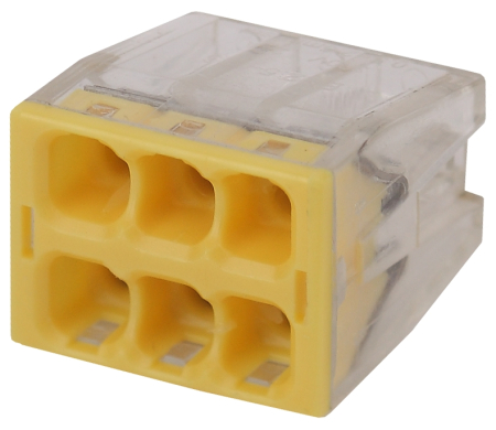 ЭРА NO-224-44 Клемма СМК компактная с пастой, серия 246, 6 отверстий, 0,5-2,5 мм2 (упак. 4 шт.) (80/