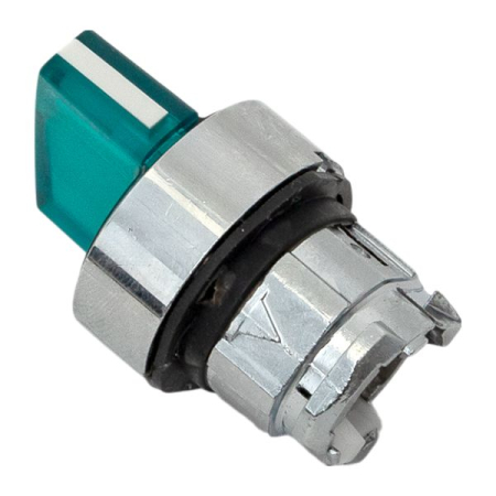 Исполнительный механизм переключателя ХB4 зеленый на 2 положения с фиксацией, с подсветкой с короткой ручкой IP65 EKF