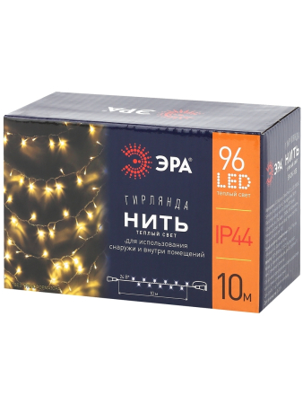 Гирлянды ENON-10B  ЭРА Гирлянда LED Нить 10 м теплый свет, 24V, IP44