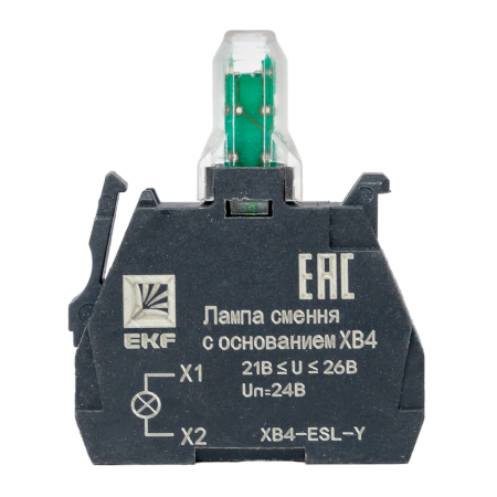 Лампа сменная c основанием XB4 желтая 24В EKF PROxima
