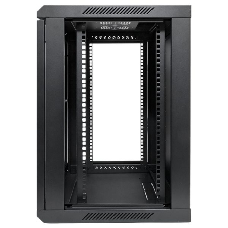 Шкаф настенный 19" TERACOM PRO 12U 600х450 мм дверь стеклянная с замком-ручкой чёрный