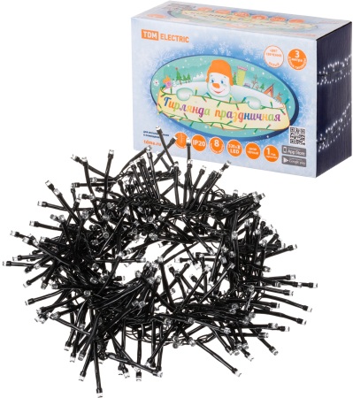 Гирлянда светодиодная "Роса105 конский хвост" 7x15LED, 1,5 м, многоцвет., 250В , TDM