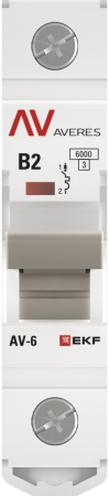 Выключатель автоматический AV-6 1P  2A (B) 6kA EKF AVERES