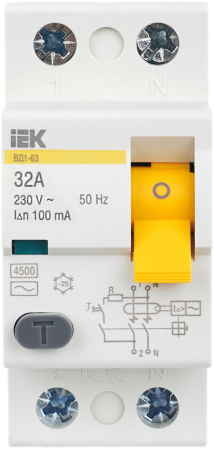 УЗО ВД1-63 2Р 32А 100мА IEK