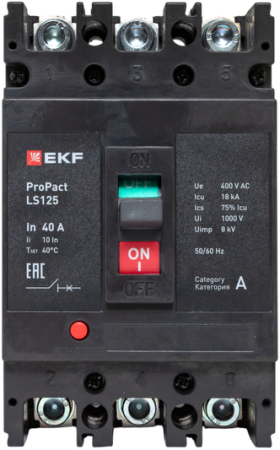 Автоматический выключатель LS125 18кА 3P 40А ProPact EKF