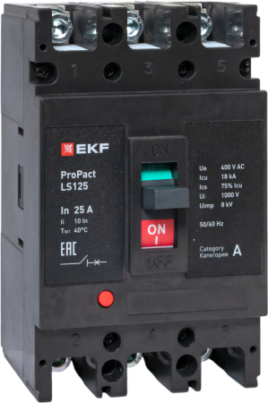 Автоматический выключатель LS125 18кА 3P 25А ProPact EKF