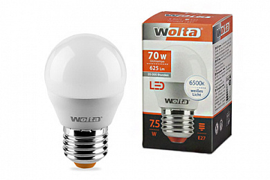 Лампа LED WOLTA G45 7.5Вт 625лм Е27 6500К   1/50