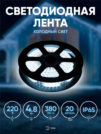 ЭРА Лента светодиодная LS2835-4,8-60-220-6500К-IP67-20m (4/96)