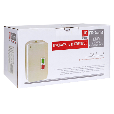 Пускатель в корпусе IP65 КМЭ 40А 230В с РТЭ и индикатором EKF PROxima